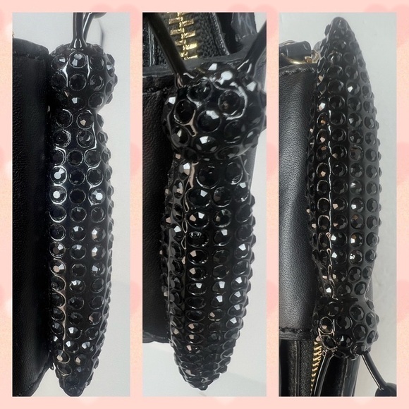 Kate Spade Monarch Butterfly Clutch Black Leather Novelty Rare Bag Purse Sequin - Picture 13 of 15